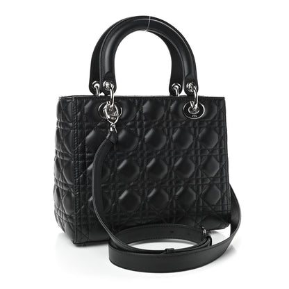 Christian Dior Lambskin Cannage Medium Lady Dior Black 3 of 9