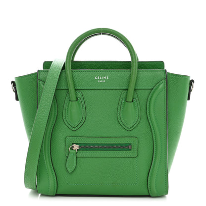 Celine Drummed Calfskin Nano Luggage Mint 1 of 11