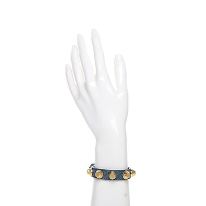 Balenciaga Agneau Giant 12 Gold Hardware Stud Bracelet S Bleu 2 of 5