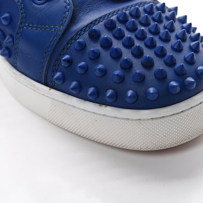 Christian Louboutin Calfskin Mens Louis Spikes Flat Sneakers 43 Neptune 11 of 14