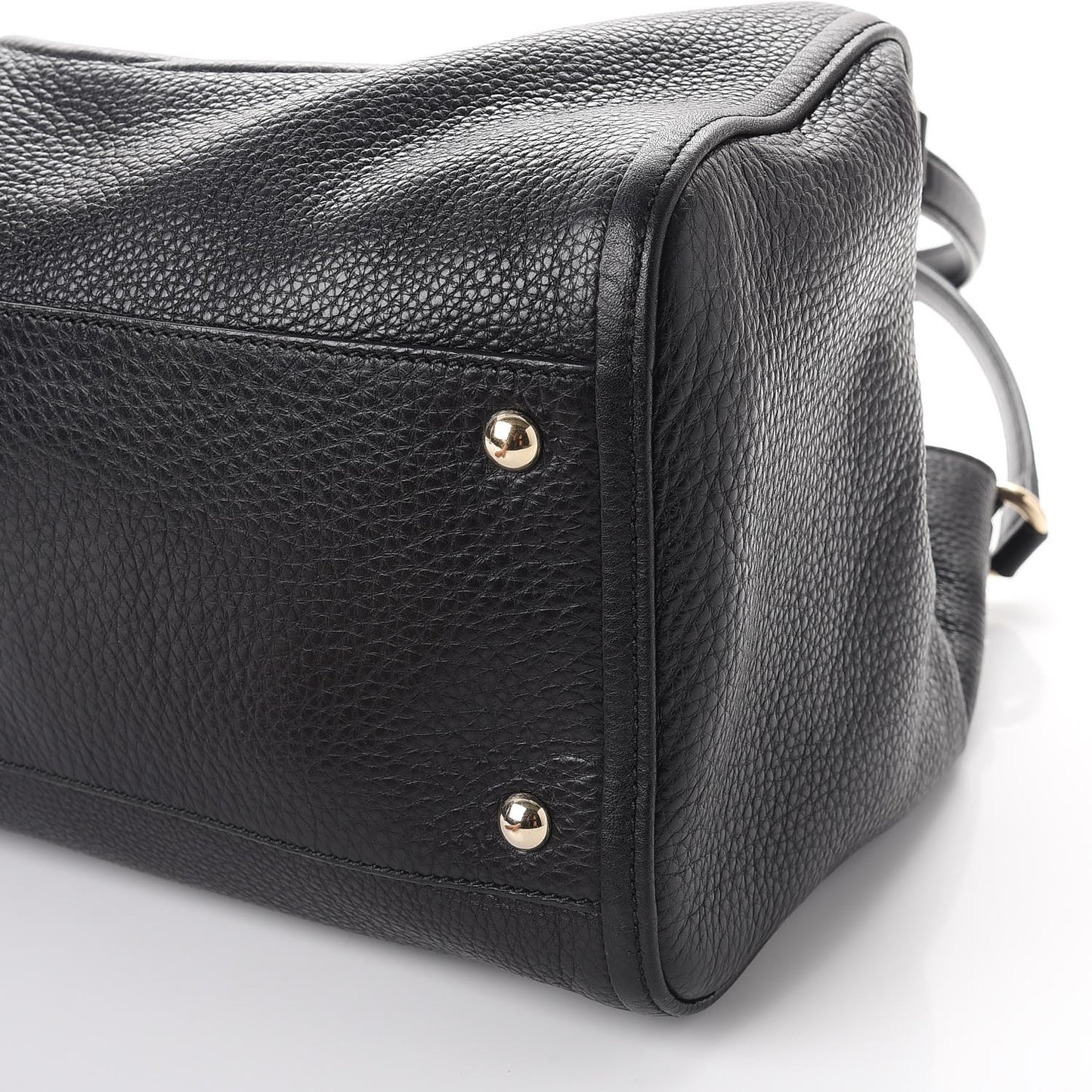 Pebbled Calfskin Medium Soho Shoulder Bag Black