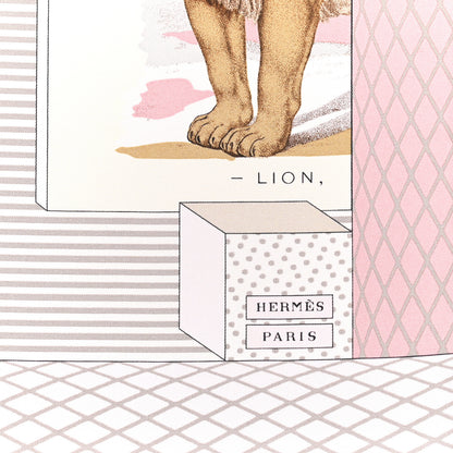 Hermes Silk Grand Theatre Nouveau Scarf 90 Rose Pale Etoupe 2 of 5