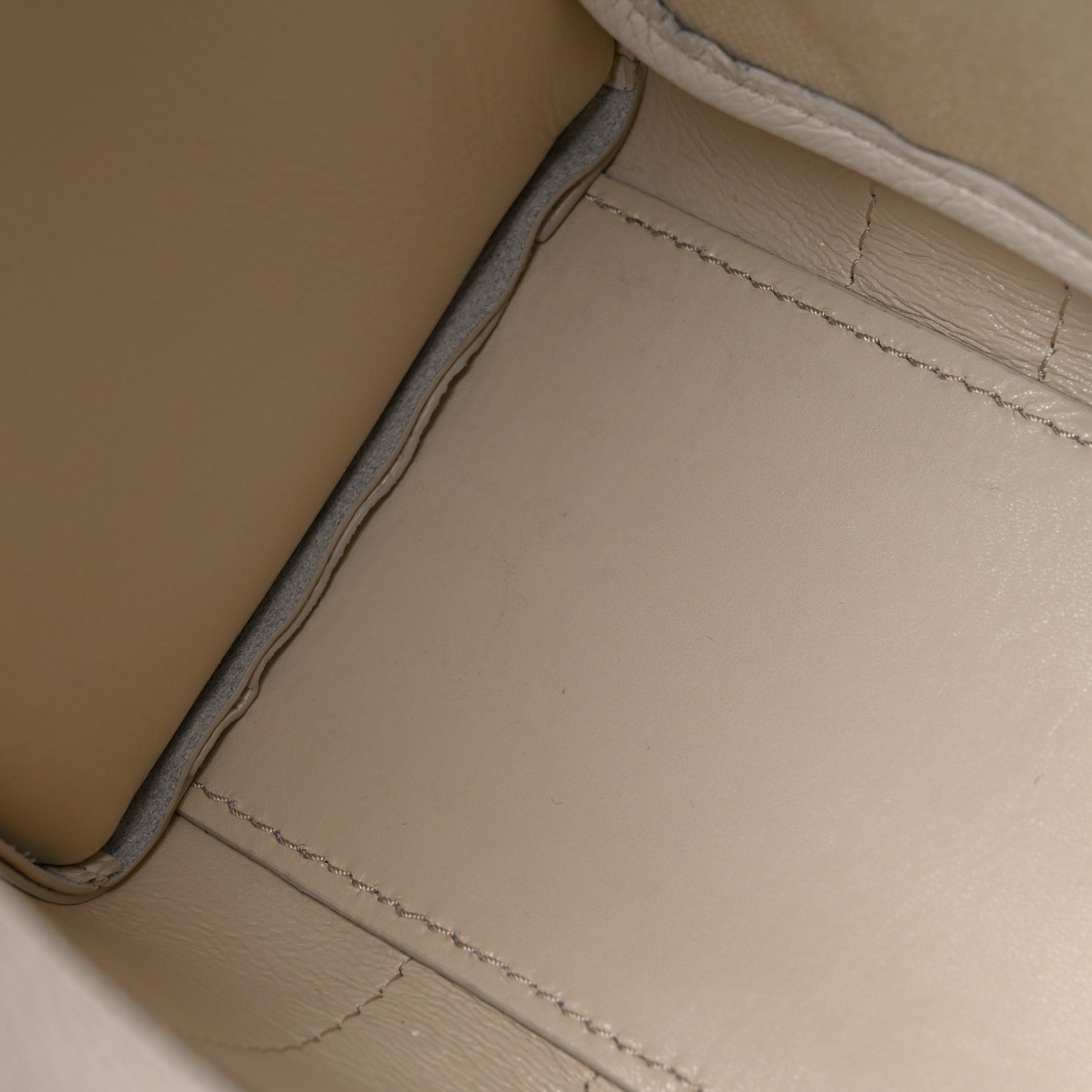 Grained Calfskin Mini The Tote Bag Cotton Silver