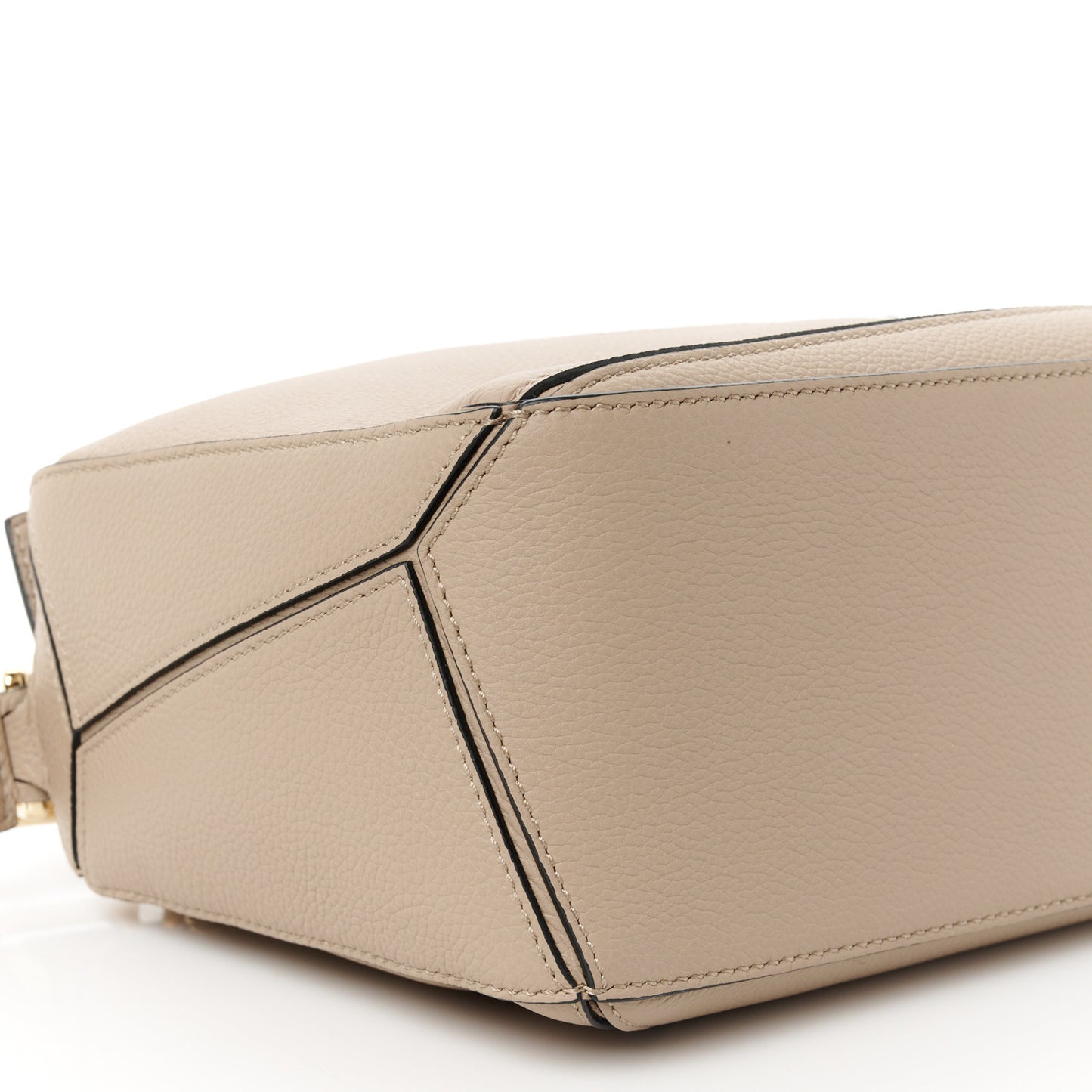 Grained Calfskin Small Puzzle Bag Sand