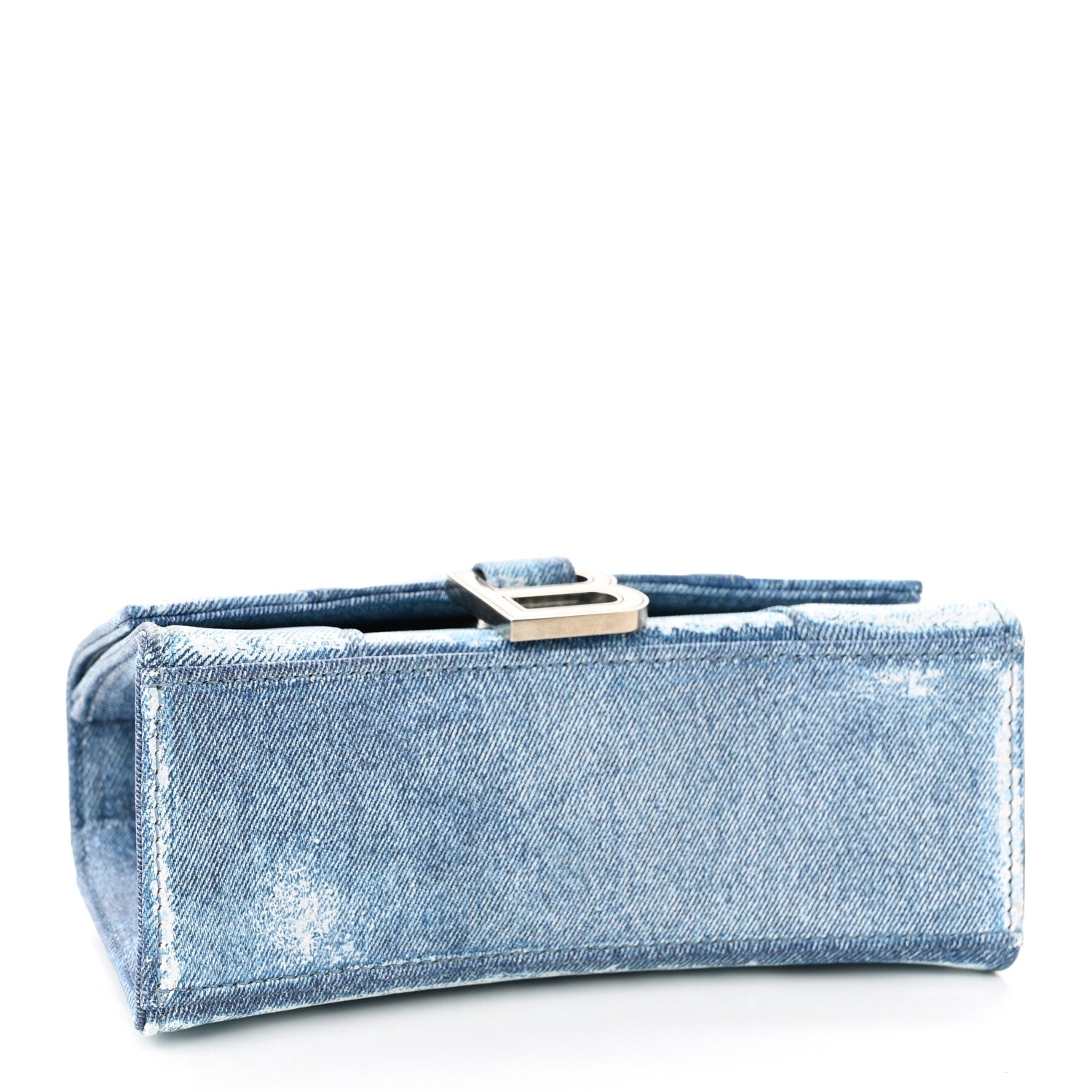 Balenciaga Nappa Denim Printed Hourglass Top Handle Bag XS Denim Blue 4 of 10