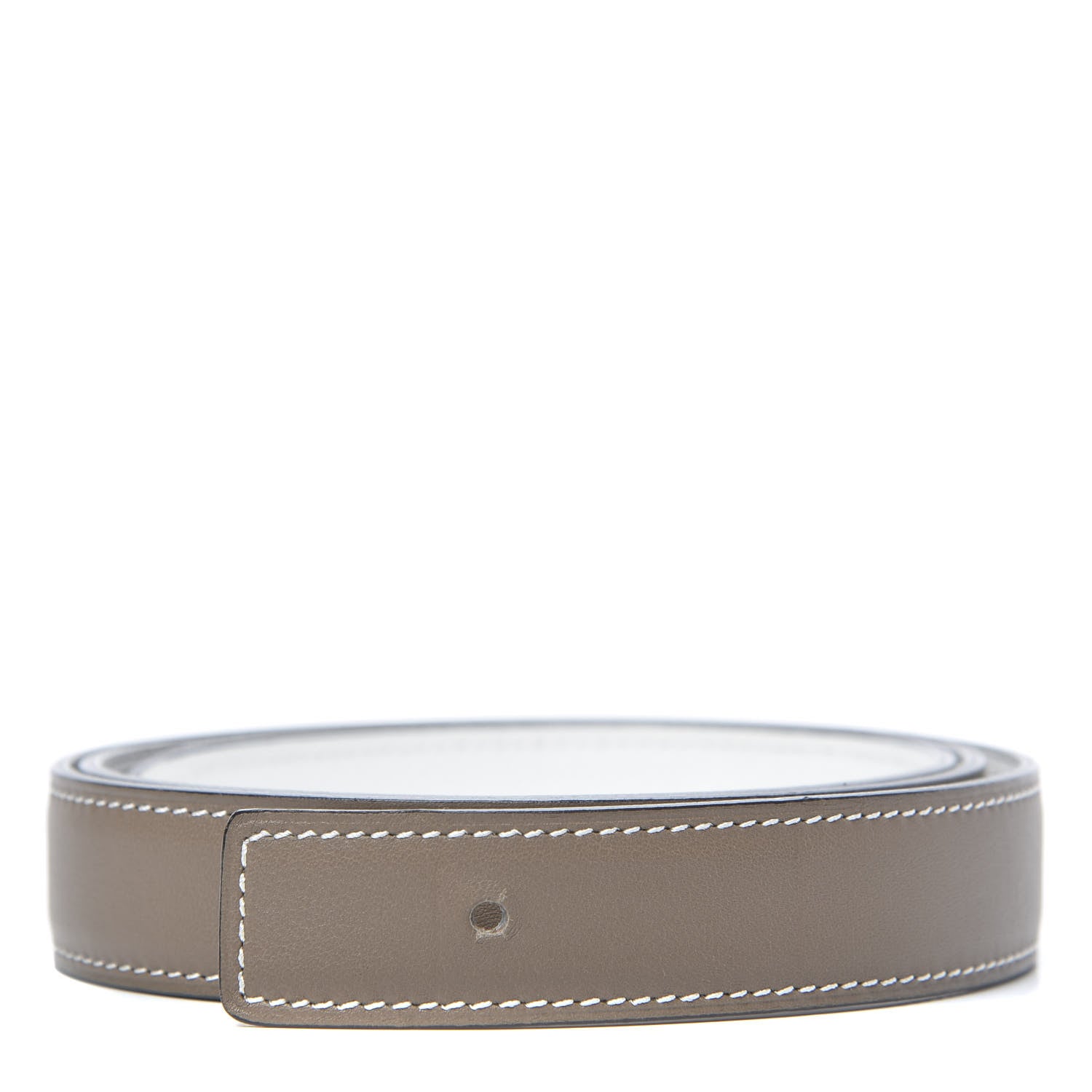 Hermes Swift Epsom 24mm Belt Strap 85 Etoupe White 1 of 8