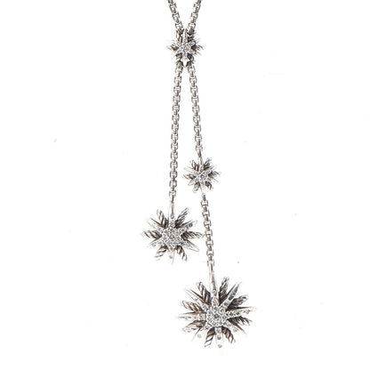 Tiffany DAVID YURMAN Sterling Silver Diamond Starburst Y Necklace 4 of 6