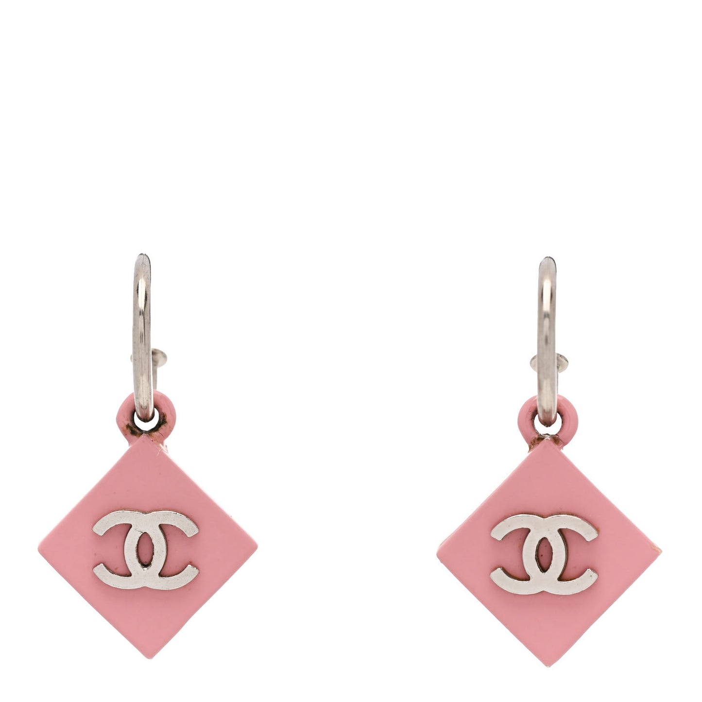 Acrylic CC Drop Earrings Pink