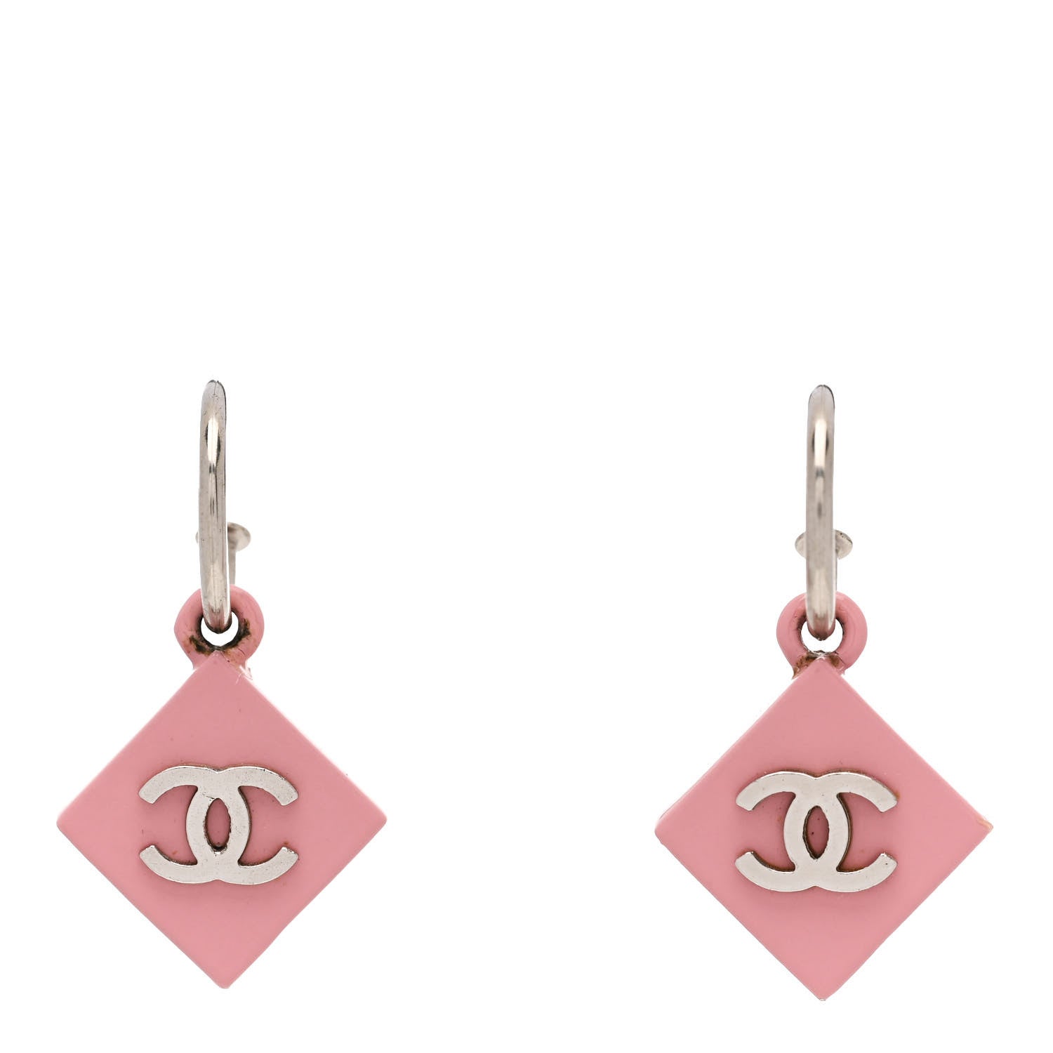 Chanel Acrylic CC Drop Earrings Pink 1 of 6