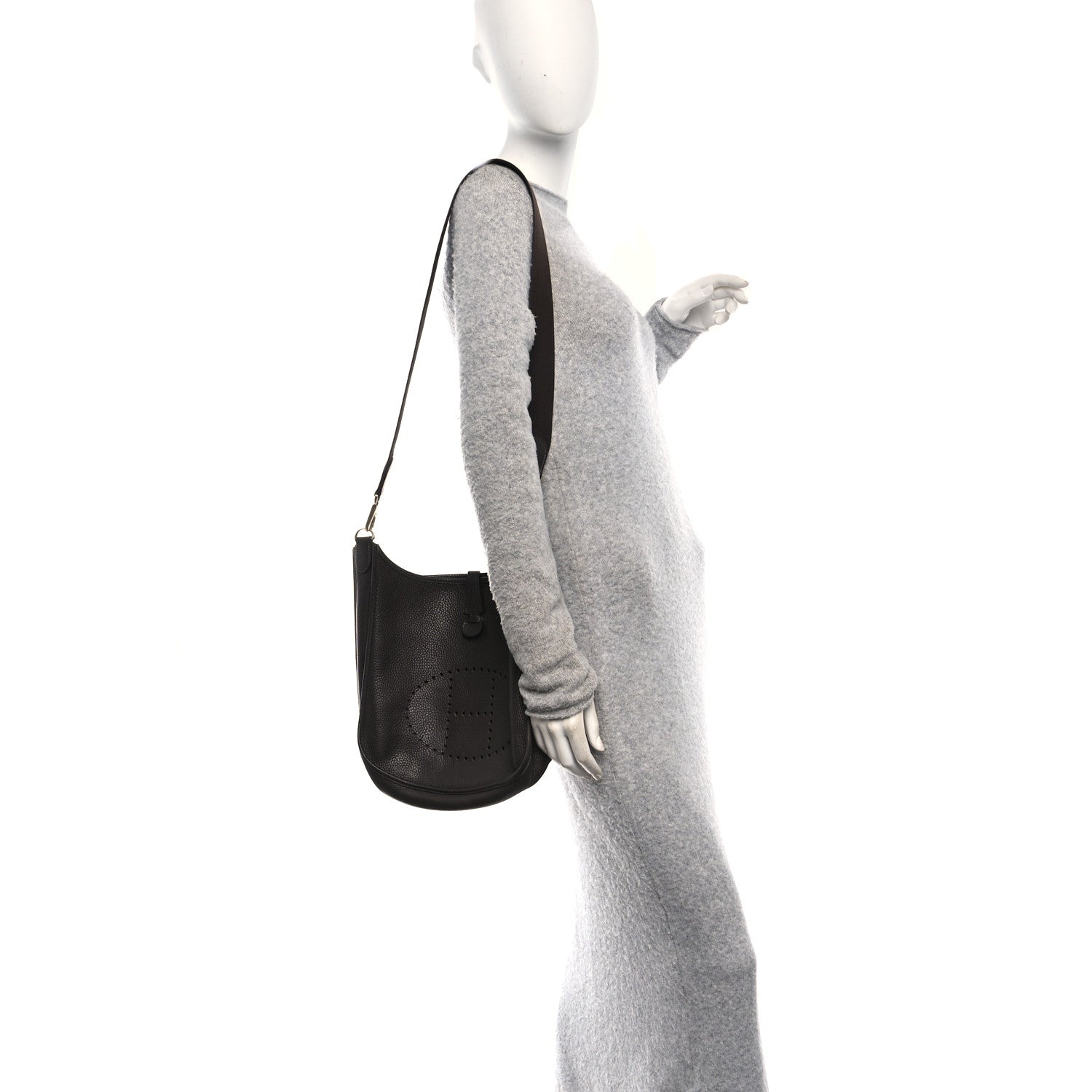 Hermes Taurillon Clemence Evelyne II PM Chocolate 2 of 9