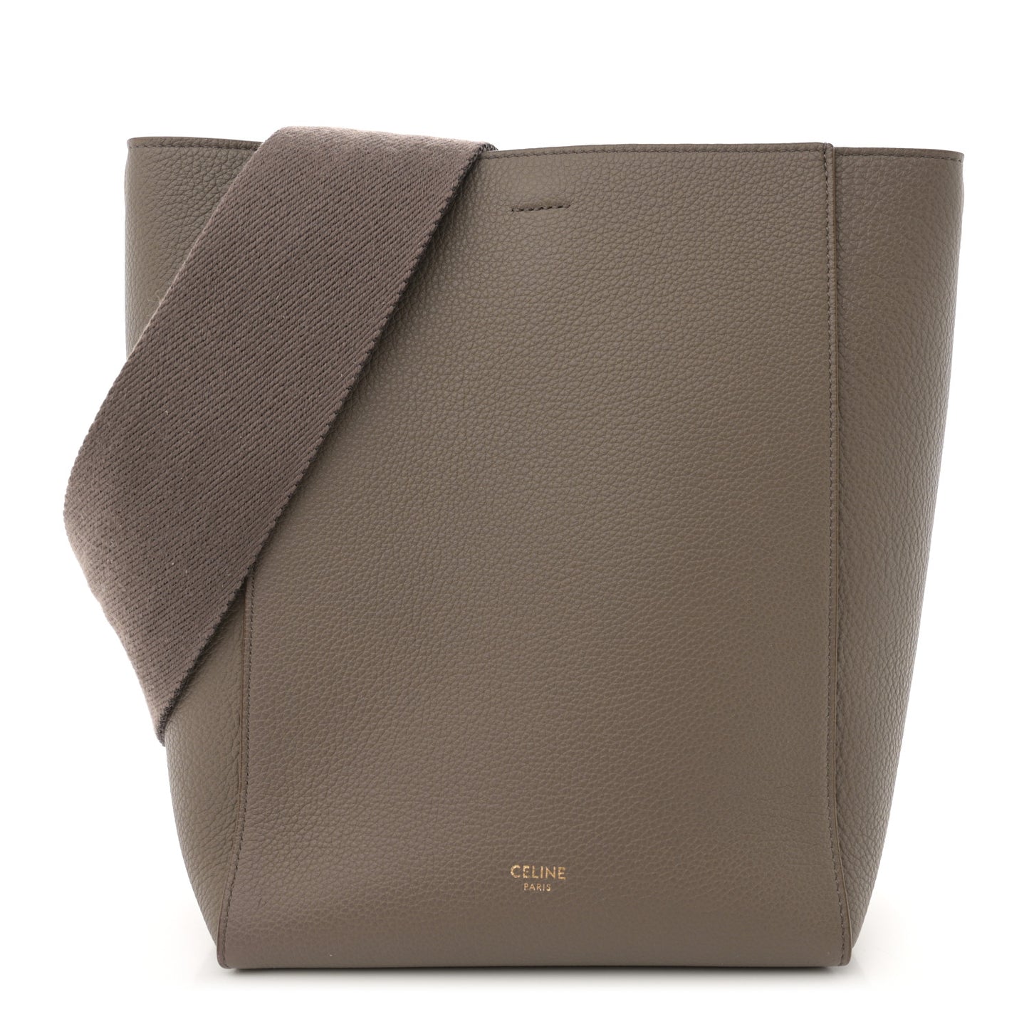 Soft Grained Calfskin Small Sangle Bucket Bag Taupe
