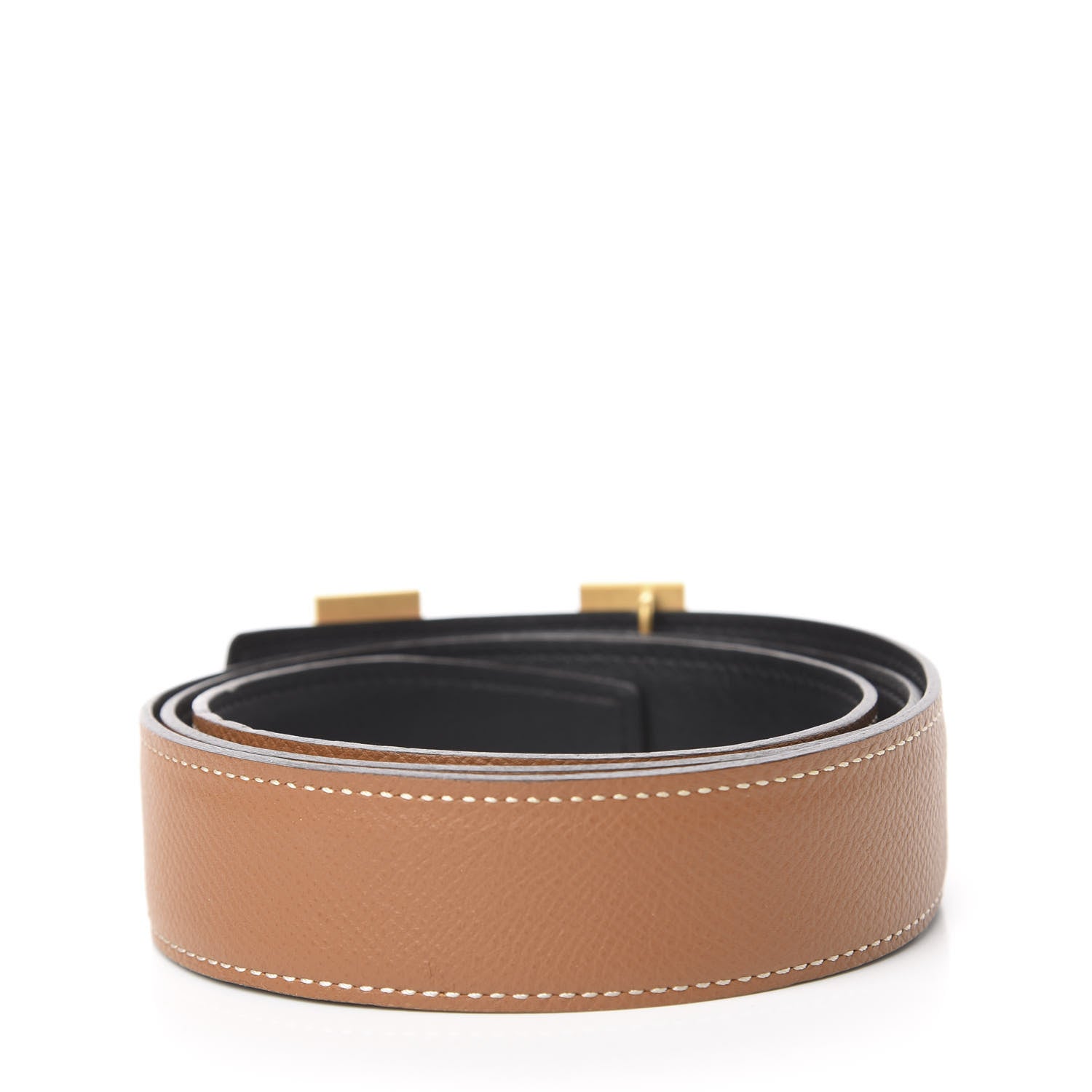 Hermes Epsom Swift 32mm Strie H Belt 90 Black Gold 2 of 6