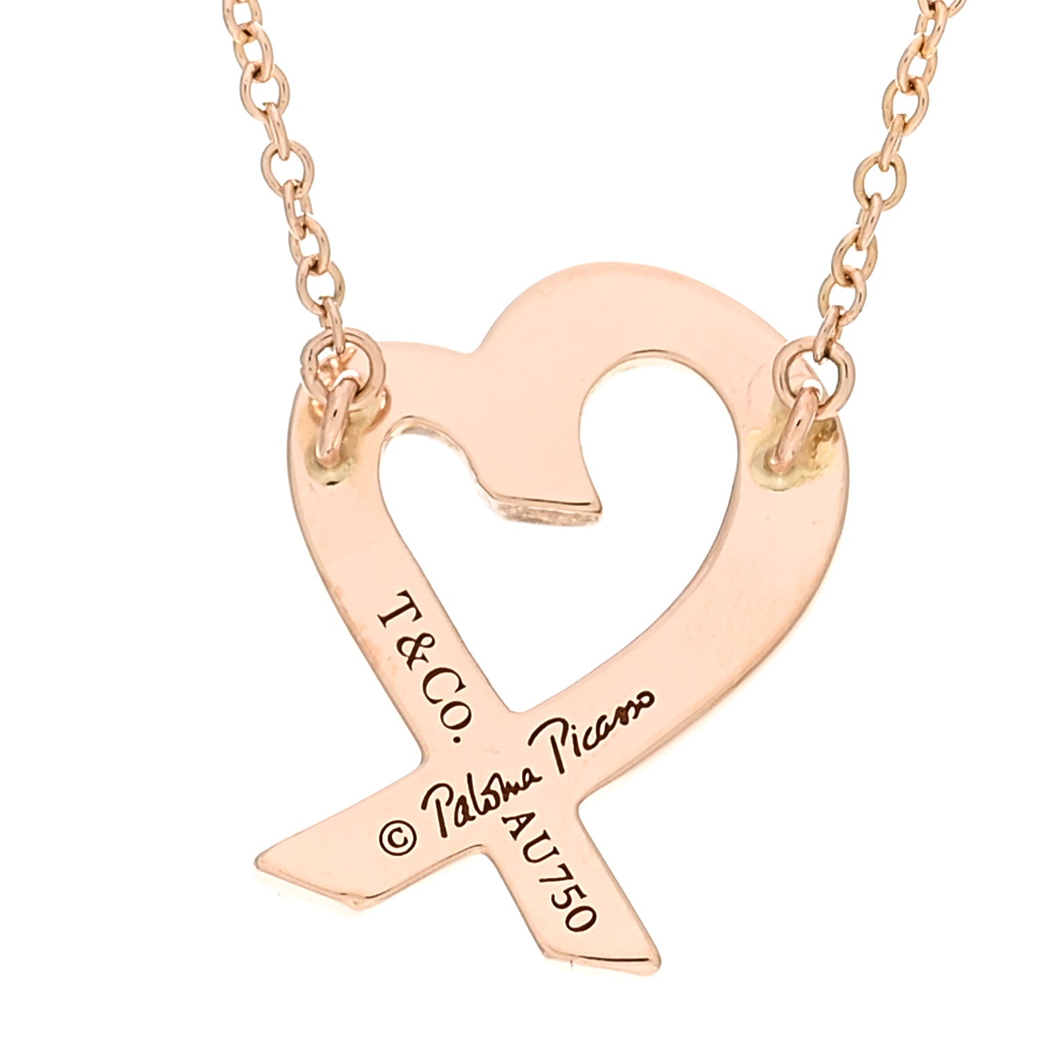 Tiffany 18K Rose Gold Small Paloma Picasso Loving Heart Pendant Necklace 4 of 4