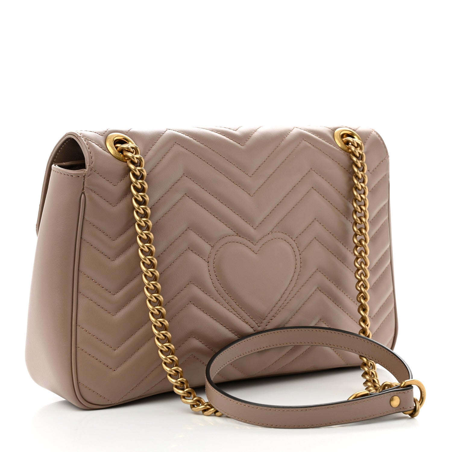 Gucci Calfskin Matelasse Medium GG Marmont Shoulder Bag Porcelain Rose 3 of 10
