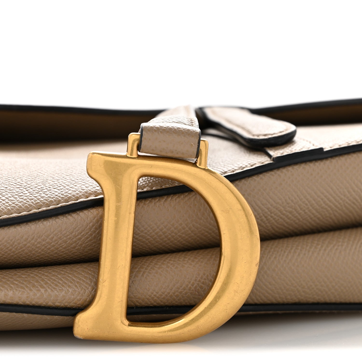 Christian Dior Grained Calfskin Saddle Bag With Strap Taupe 11 of 13