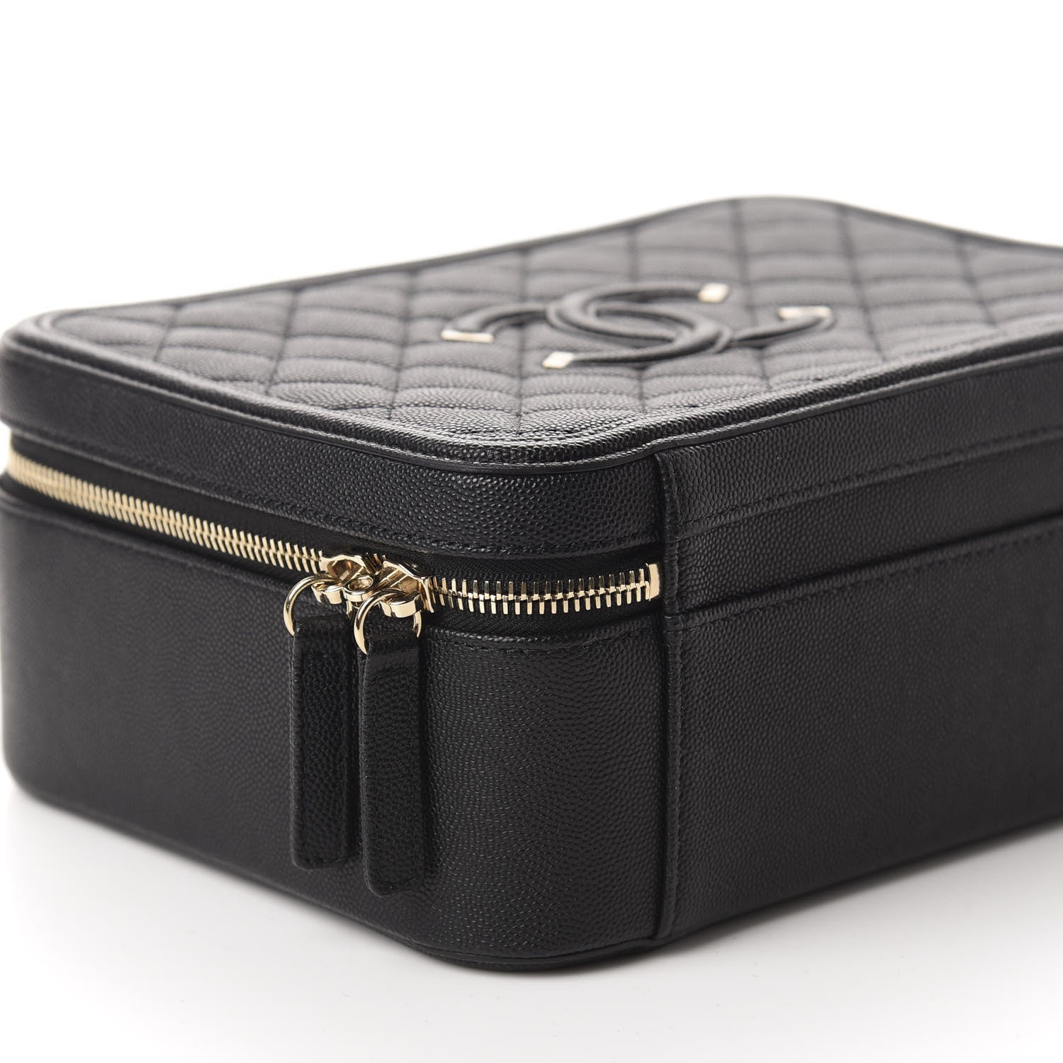 Chanel Caviar Quilted Large CC Filigree Vanity Case Black 6 of 10