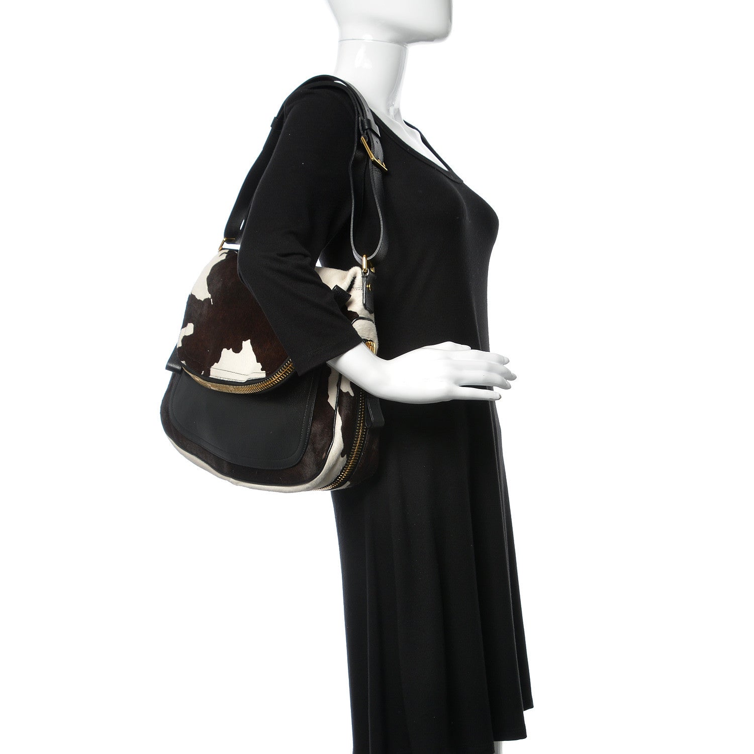 Tom Ford Calfskin Calf Hair Large Jennifer Brown White 2 of 12