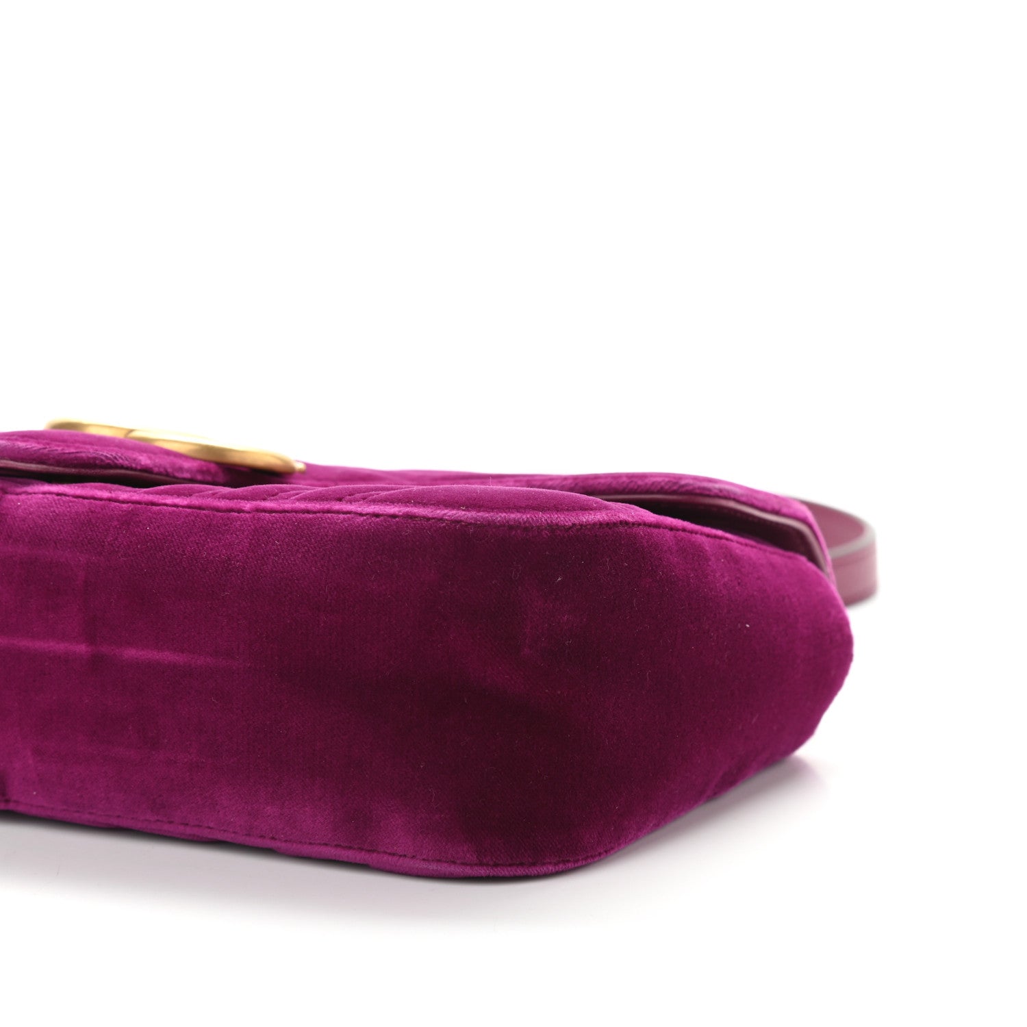Gucci Velvet Matelasse Small GG Marmont Shoulder Bag Fuchsia Violet Cyclamen 9 of 11