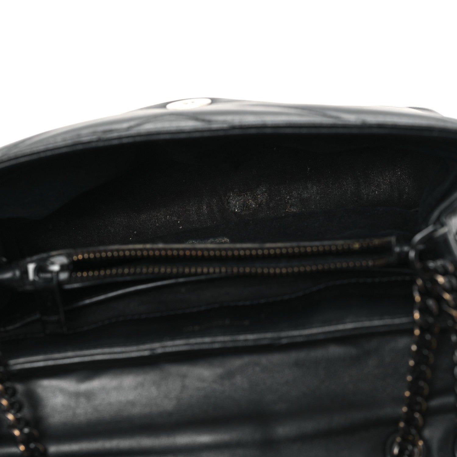Saint Laurent Calfskin Y Quilted Monogram Monochrome Small Loulou Chain Satchel Black 5 of 12