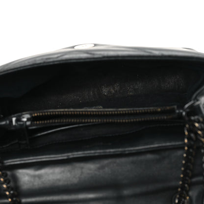 Saint Laurent Calfskin Y Quilted Monogram Monochrome Small Loulou Chain Satchel Black 5 of 12
