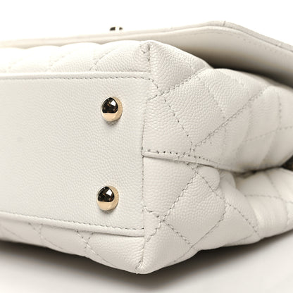 Chanel Caviar Quilted Mini Coco Chain Handle Flap White 10 of 12