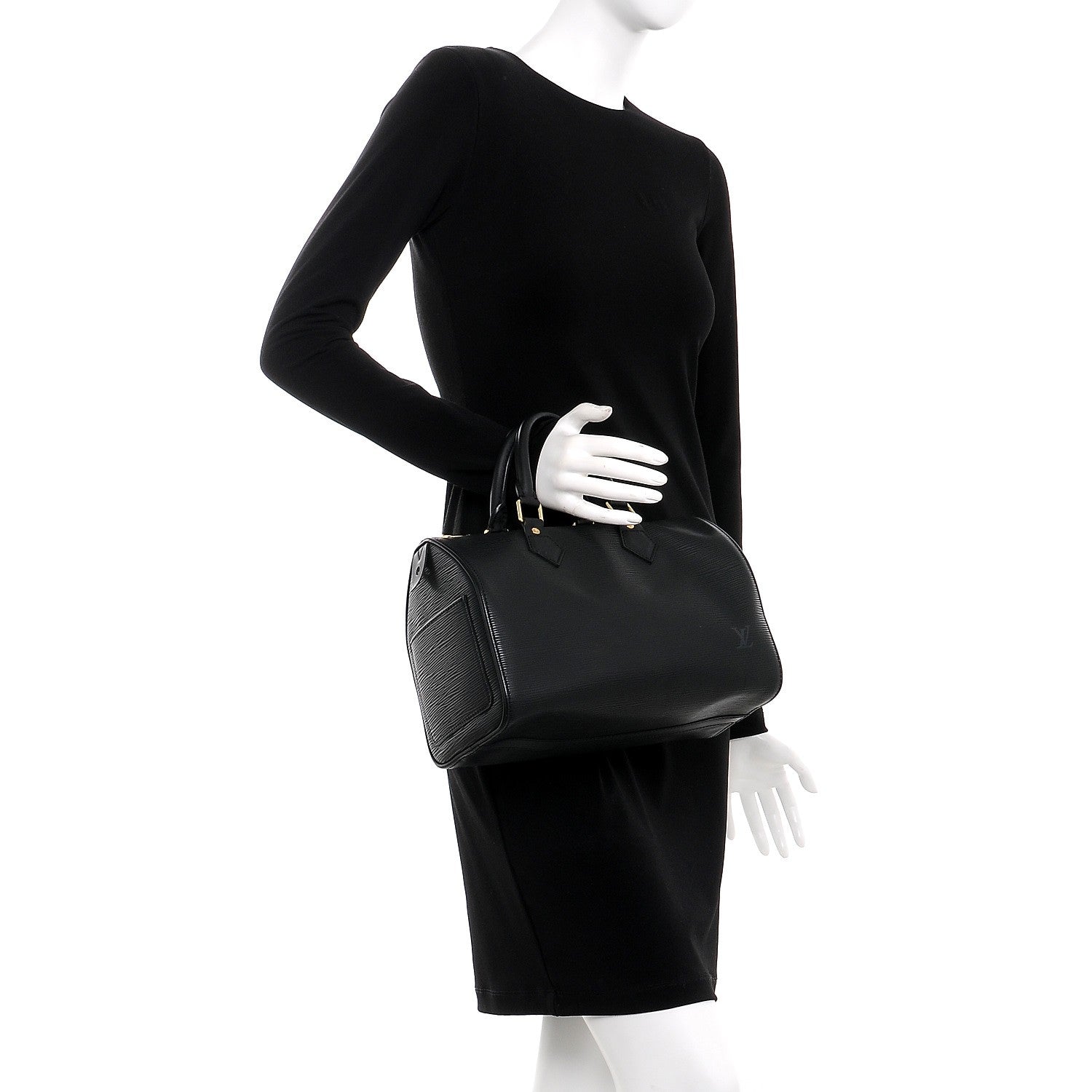 Louis Vuitton Epi Speedy 25 Black 2 of 9