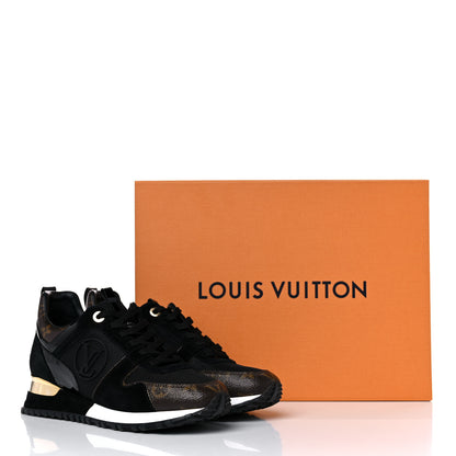 Louis Vuitton Suede Monogram Run Away Sneakers 38 Black 8 of 8