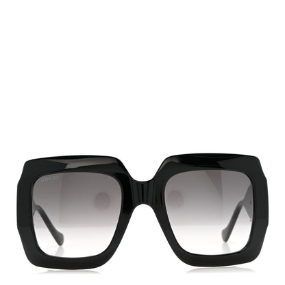 Gucci Acetate Square Frame Chain Sunglasses GG1022S Black 2 of 7