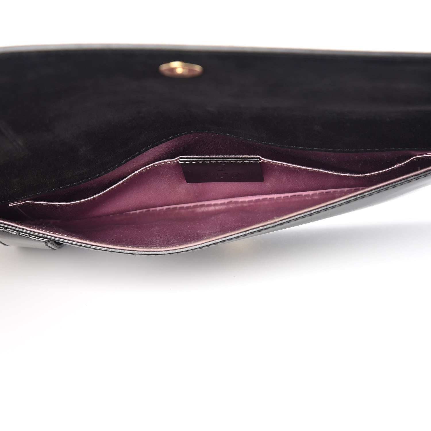 Gucci Patent Glitter Clutch Black 5 of 9