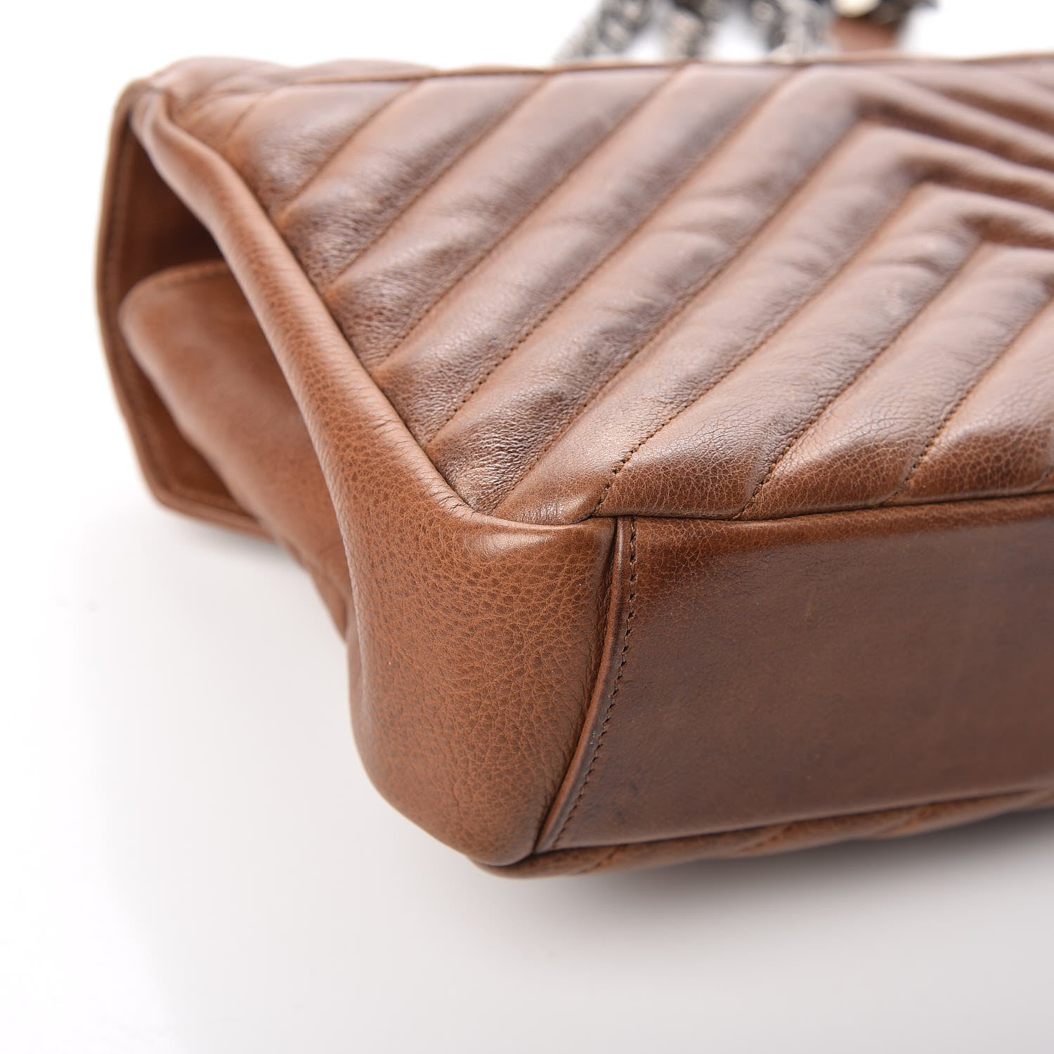 Saint Laurent Calfskin Matelasse Chevron Monogram Medium College Bag Cognac 14 of 20