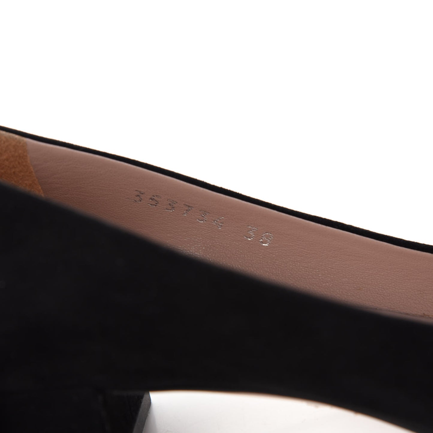 Suede Crystal Interlocking G Low Heel Pumps 38 Black