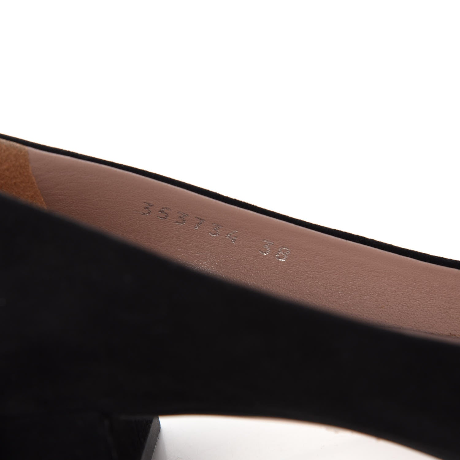 Gucci Suede Crystal Interlocking G Low Heel Pumps 38 Black 9 of 11
