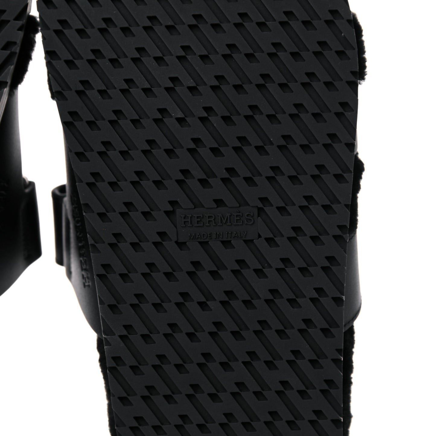Calfskin Woolskin Womens Chypre Sandals 38.5 Black