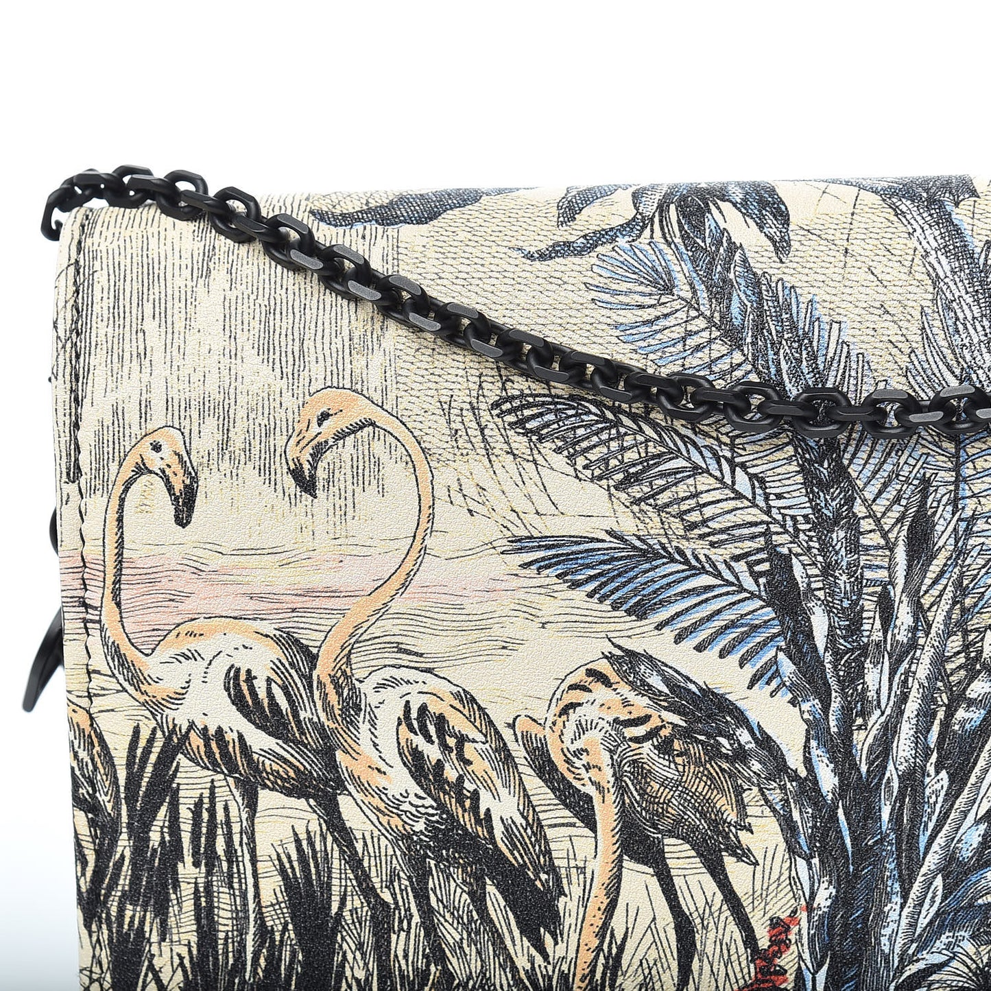 Calfskin Lady Dior Toile De Jouy Clutch Denim Blue