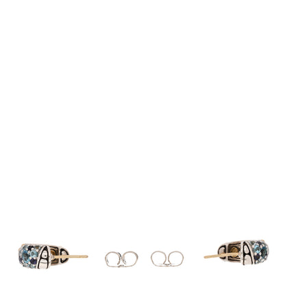 John Hardy Sterling Silver 18K Yellow Gold Blue Topaz Iolite Aquamarine Kali Lavafire Hoop Earrings 3 of 5