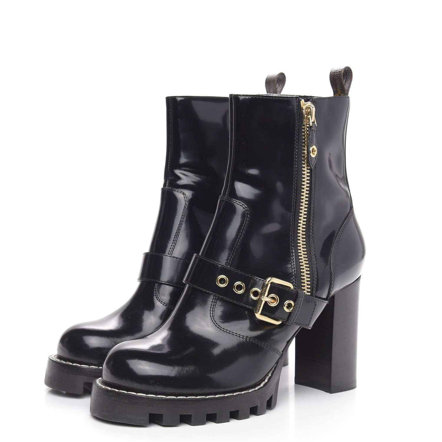 Louis Vuitton Patent Calfskin Star Trail Boots 40 Black 3 of 9