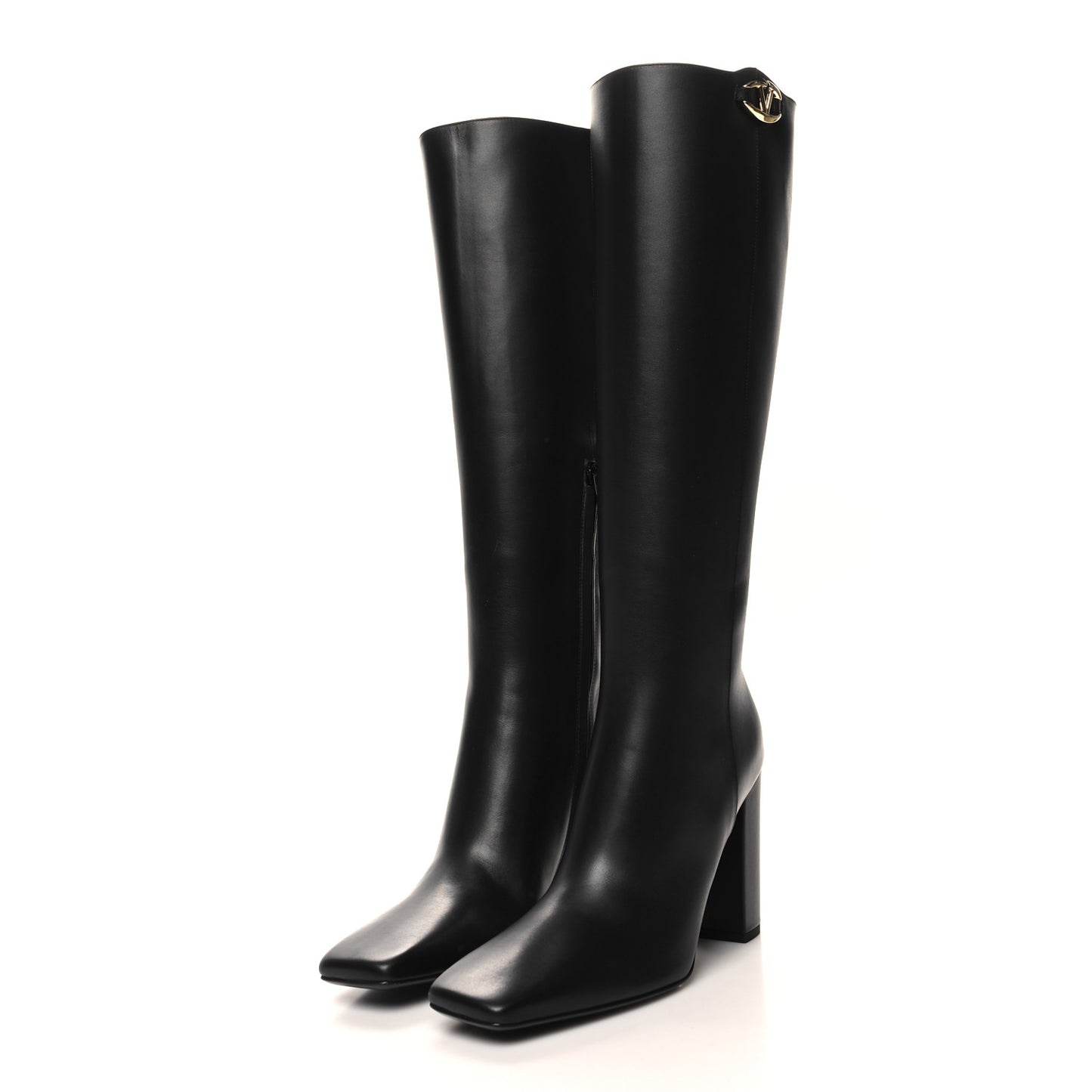 Calfskin Vlogo The Bold Edition Knee High 85mm Boots 39 Black