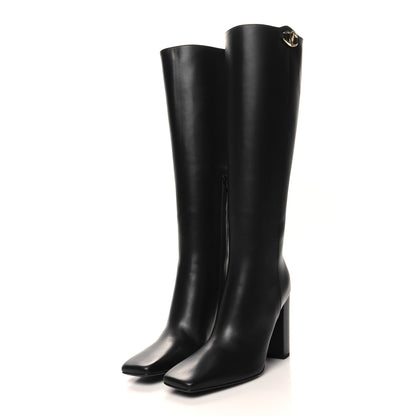 Valentino Garavani Calfskin Vlogo The Bold Edition Knee High 85mm Boots 39 Black 3 of 8