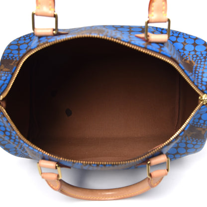 Louis Vuitton Monogram Kusama Town Speedy 30 Blue 5 of 13
