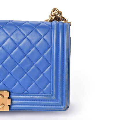 Chanel Lambskin Quilted Medium Boy Flap Blue 20 of 31