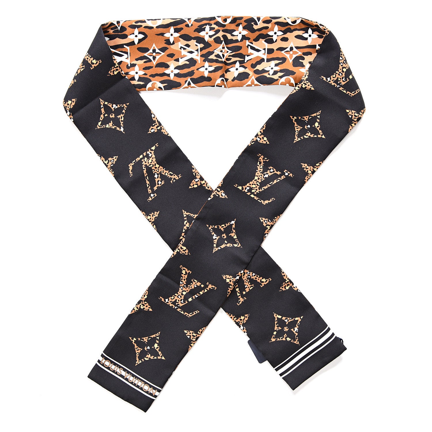 Louis Vuitton Silk Monogram Giant Jungle Bandeau Black 1 of 3