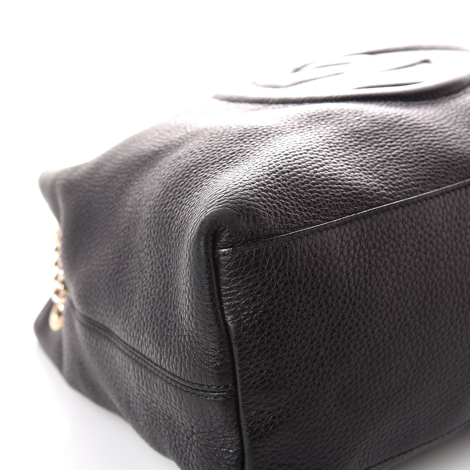 Gucci Pebbled Calfskin Medium Soho Chain Shoulder Bag Black 12 of 14