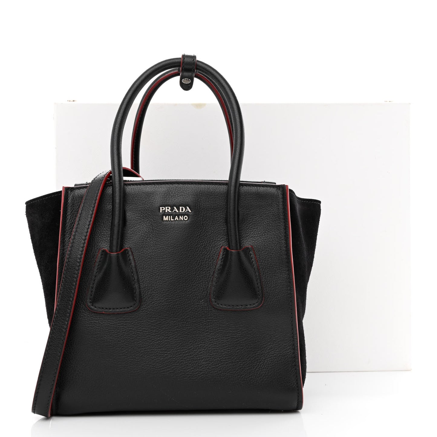 Saffiano Bicolor Tote Black Fuoco