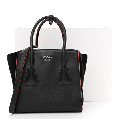 Prada Saffiano Bicolor Tote Black Fuoco 12 of 12