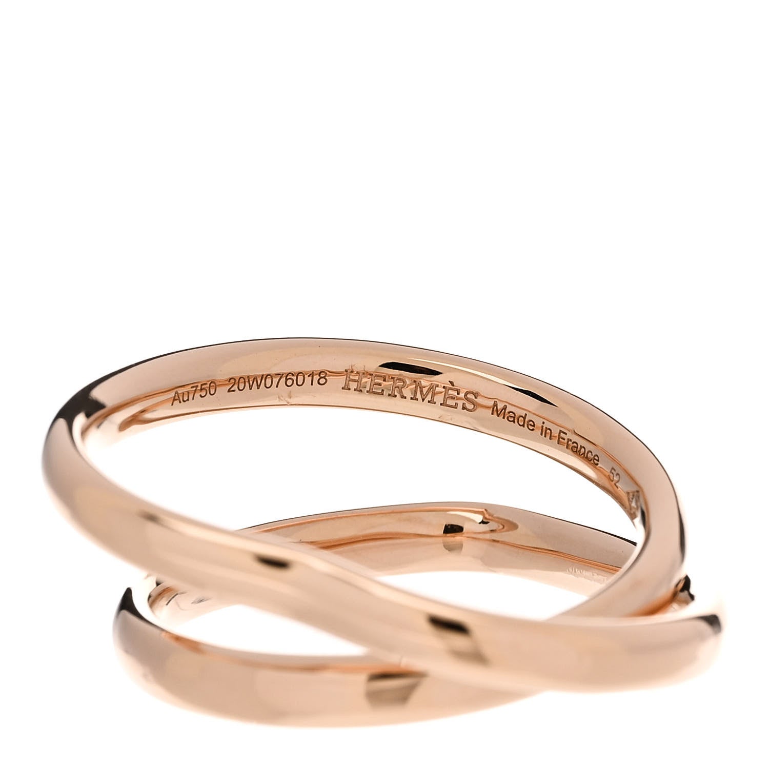 Hermes 18K Rose Gold MM Vertige Coeur Ring 52 6 5 of 6