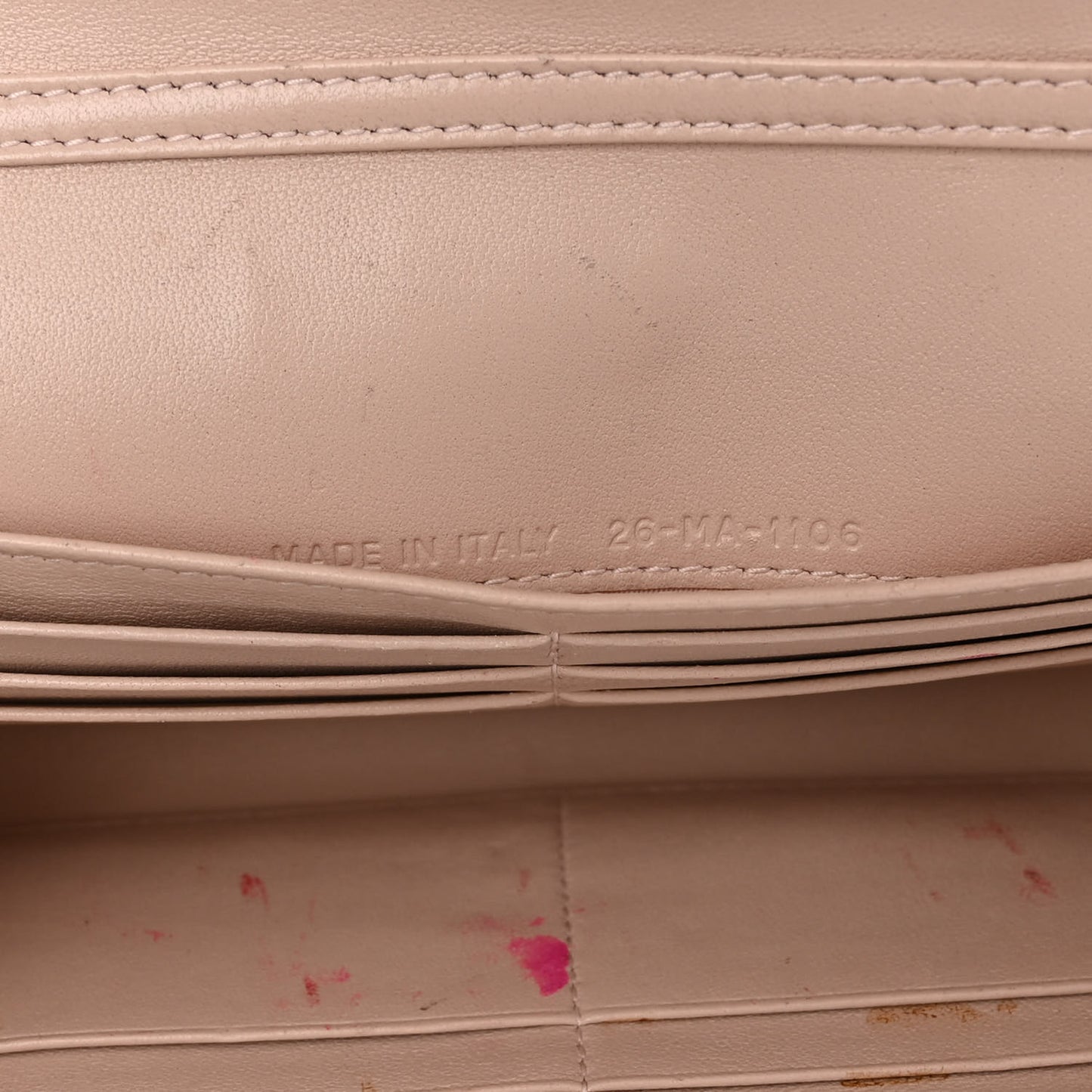 Grained Calfskin Diorama Croisiere Chain Wallet Rose Poudre