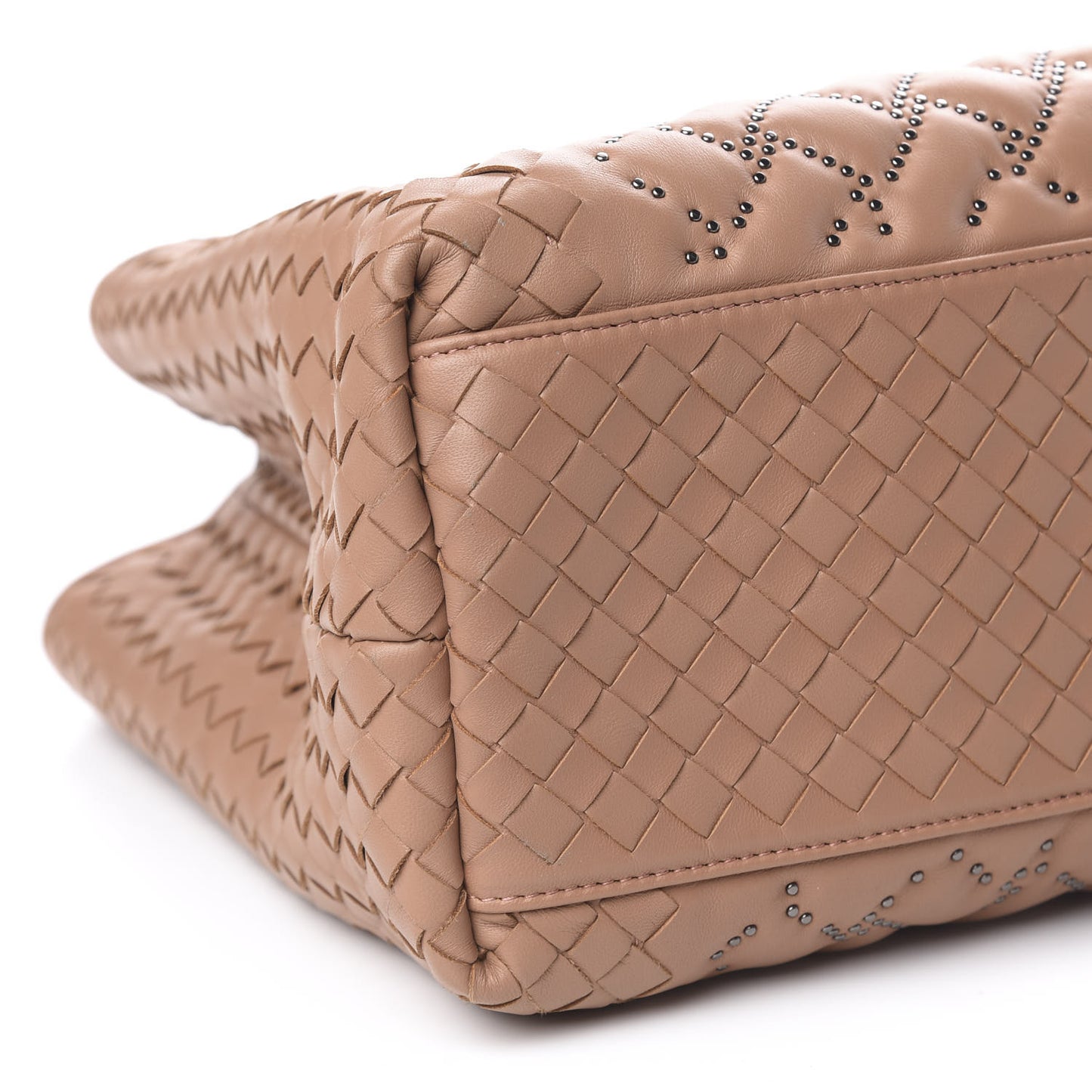 Nappa Intrecciato Microstuds Tote Dahlia
