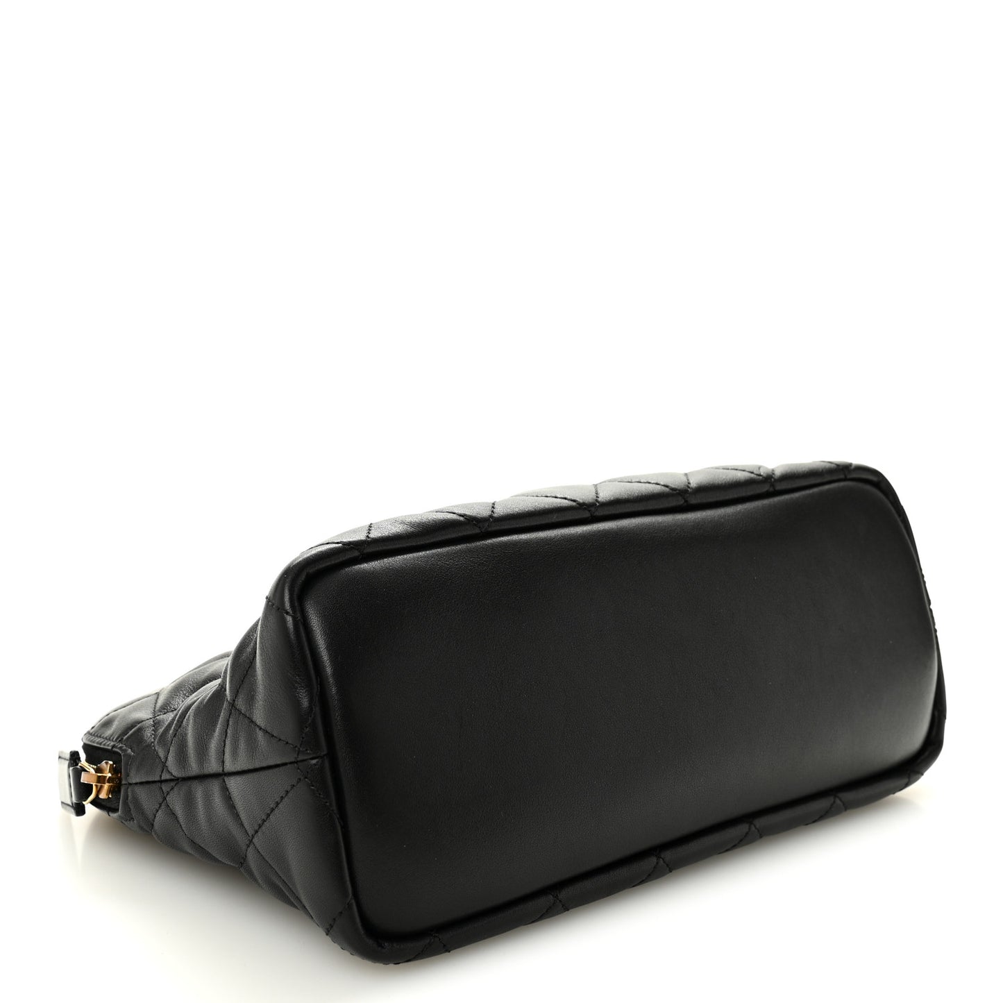 Calfskin Quilted Embroidered Cassandre Large Cosmetic Pouch Black