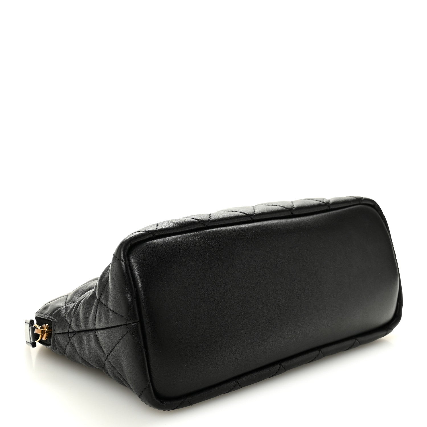 Saint Laurent Calfskin Quilted Embroidered Cassandre Large Cosmetic Pouch Black 4 of 10