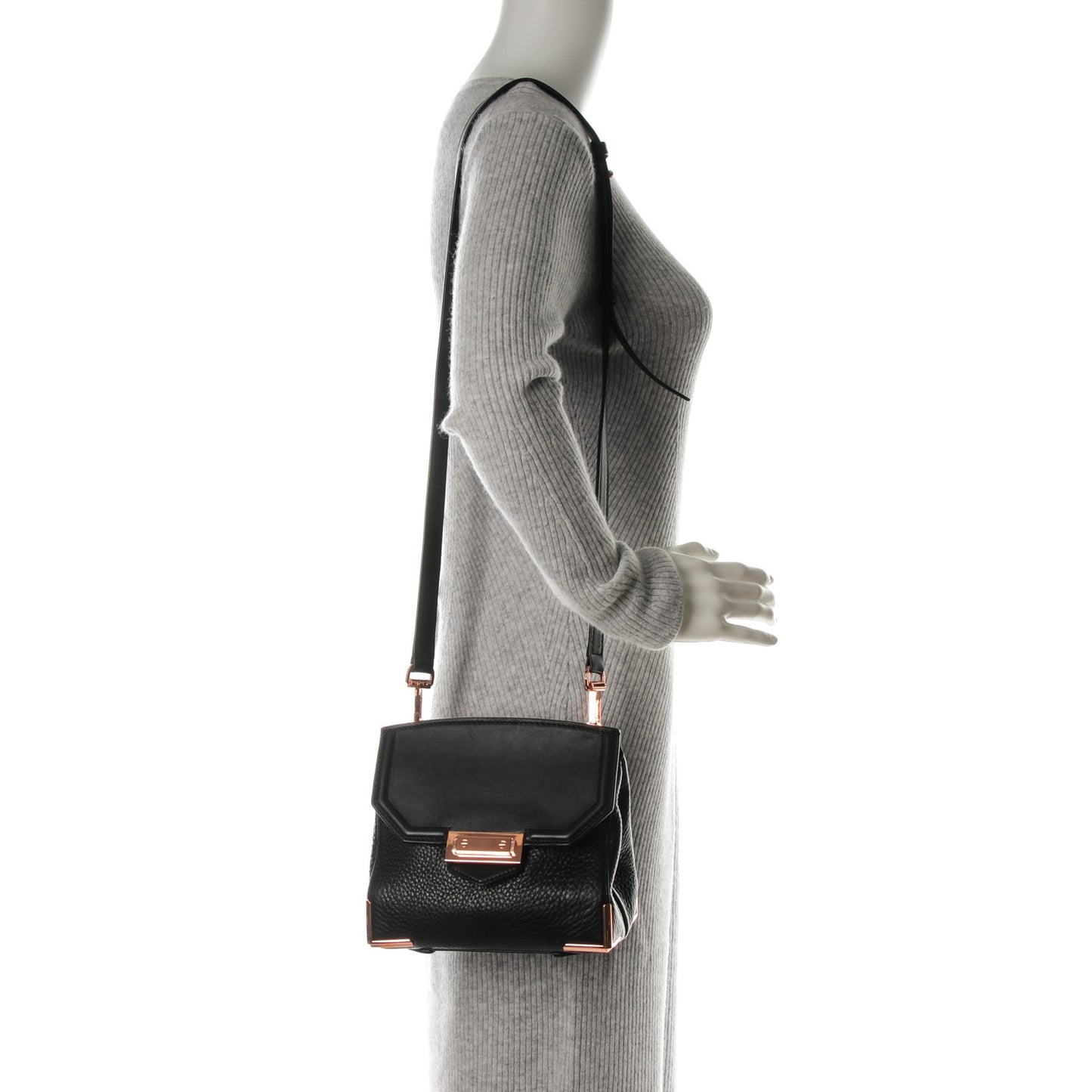 Calfskin Small Marion Soft Black Rose Gold Hardware